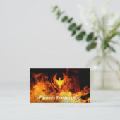 Carte De Visite Logo Phoenix | Arrière - plan d'incendie (Debout devant)