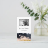 Carte De Visite *~* Logo photo Abstrait Gold White Girly Chic (Debout devant)