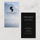 Carte De Visite Logo photo Abstrait (noir) avec votre photo (Devant / Derrière)