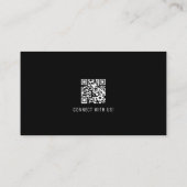 Carte De Visite Logo photo Black Modern Professional QR Code (Dos)