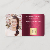 Carte De Visite Logo photo bourguignonne élégant (Dos)