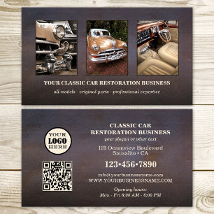 Carte De Visite Logo photo code QR voiture ancienne