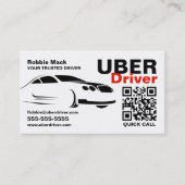 Carte De Visite Logo, photo, Conducteur Uber, Tarifs (Devant)