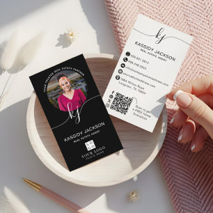 Carte De Visite Logo photo d'affaires de cercle de monogramme de s