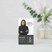 Carte De Visite Logo photo d'agent immobilier (Debout devant)