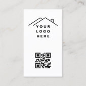 Carte De Visite Logo photo d'agent immobilier Code QR (Dos)