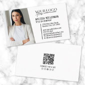 Carte De Visite Logo photo de code QR professionnel moderne