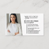 Carte De Visite Logo photo de code QR professionnel moderne (Devant)