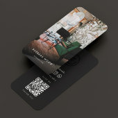 Carte De Visite Logo photo de design moderne Portrait QR Black