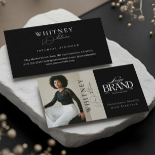Carte De Visite Logo photo de designer d'intérieur élégant luxe no
