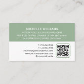 Carte De Visite Logo photo de l'agent de signature du notaire Code (Dos)