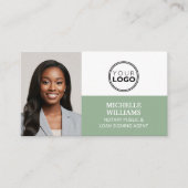 Carte De Visite Logo photo de l'agent de signature du notaire Code (Devant)