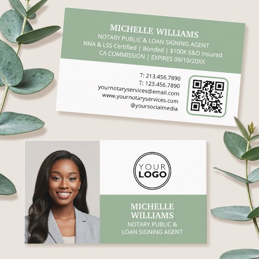 Carte De Visite Logo photo de l'agent de signature du notaire Code