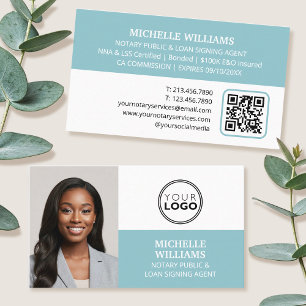Carte De Visite Logo photo de l'agent de signature du notaire Code