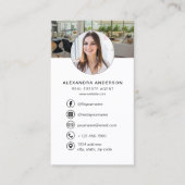 Carte De Visite Logo photo de l'agent immobilier de code QR (Devant)