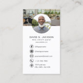Carte De Visite Logo photo de l'agent immobilier de code QR (Devant)