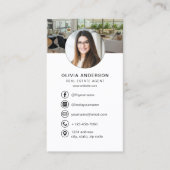 Carte De Visite Logo photo de l'agent immobilier de code QR (Devant)