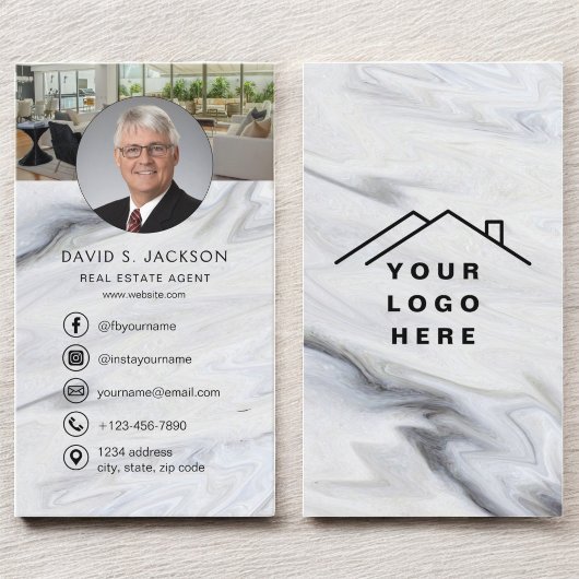 Carte De Visite Logo photo de Marble Real Estate Agent