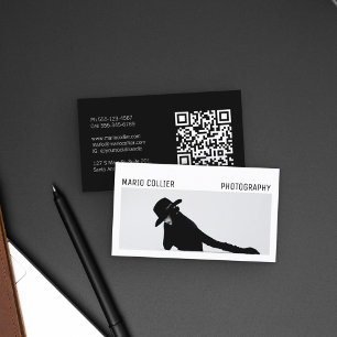 Carte De Visite Logo photo de style Portfolio moderne Code QR