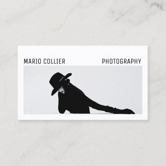 Carte De Visite Logo photo de style Portfolio moderne Code QR (Devant)