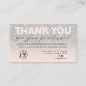 Carte De Visite Logo photo du script de parties scintillant SIlver (Devant)