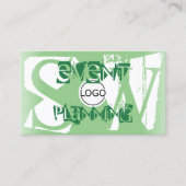 Carte De Visite Logo photo et monogramme style Sage Green White (Devant)
