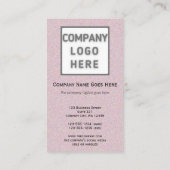 Carte De Visite Logo photo Glittery rose à double face vertical (Dos)