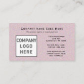 Carte De Visite Logo Photo Horizontal Glitterie double face rose (Dos)