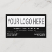 Carte De Visite Logo photo horizontale Modèle double face noir (Dos)