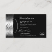 Carte De Visite Logo & Photo Luxuriant Silver Black Ornate Borders (Dos)