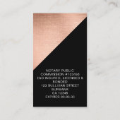 Carte De Visite Logo photo moderne Rose Gold Foil (Dos)