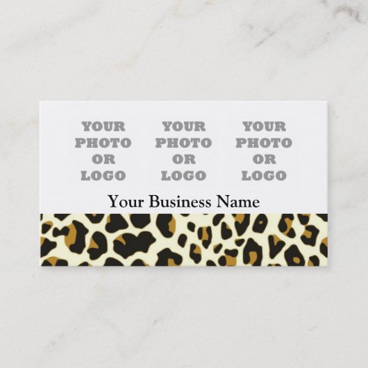 Carte De Visite Logo photo motif imprimé Leopard (Devant)