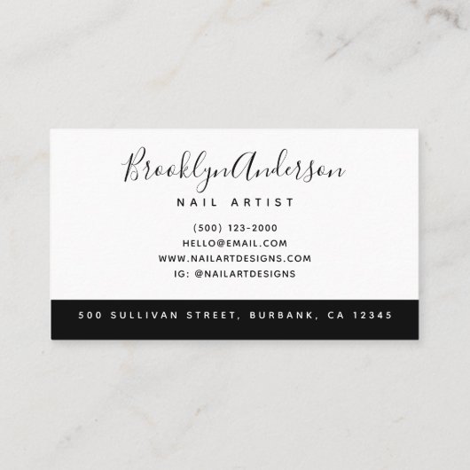 Carte De Visite Logo photo Nail Tech (Dos)