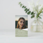 Carte De Visite logo photo noir moderne QR code professionnel (Debout devant)