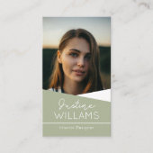 Carte De Visite logo photo noir moderne QR code professionnel (Devant)