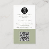 Carte De Visite logo photo noir moderne QR code professionnel (Dos)