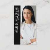 Carte De Visite Logo Photo Noir Vertical (Devant)