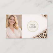 Carte De Visite Logo Photo Professionnel Impression Guépard Léopar (Devant)