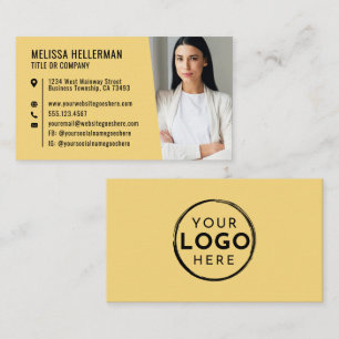 Carte De Visite Logo photo professionnel moderne jaune