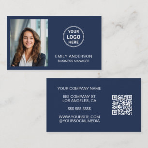 Carte De Visite Logo photo professionnel moderne personnalisé QR