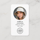 Carte De Visite Logo photo profil moderne QR Code blanc (Devant)