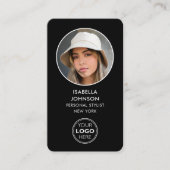 Carte De Visite Logo photo profil moderne QR Code noir blanc (Devant)