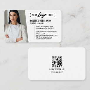 Carte De Visite Logo Photo QR Code Professionnel Moderne