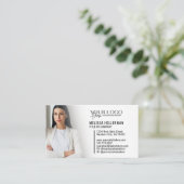 Carte De Visite Logo Photo QR Code Professionnel Moderne (Debout devant)