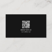 Carte De Visite Logo photo QR Code professionnel noir moderne (Dos)