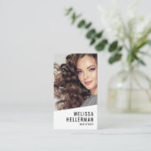 Carte De Visite Logo Photo Vertical Coiffeur (Debout devant)