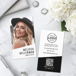 Carte De Visite Logo Photo Vertical d'Artiste de Maquillage