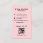 Carte De Visite Logo Photo Vertical Rose Code QR Professionnel (Dos)