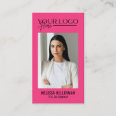 Carte De Visite Logo Photo Vertical Rose Code QR Professionnel (Devant)