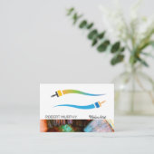 Carte De Visite Logo Pinceaux | Artistique (Debout devant)